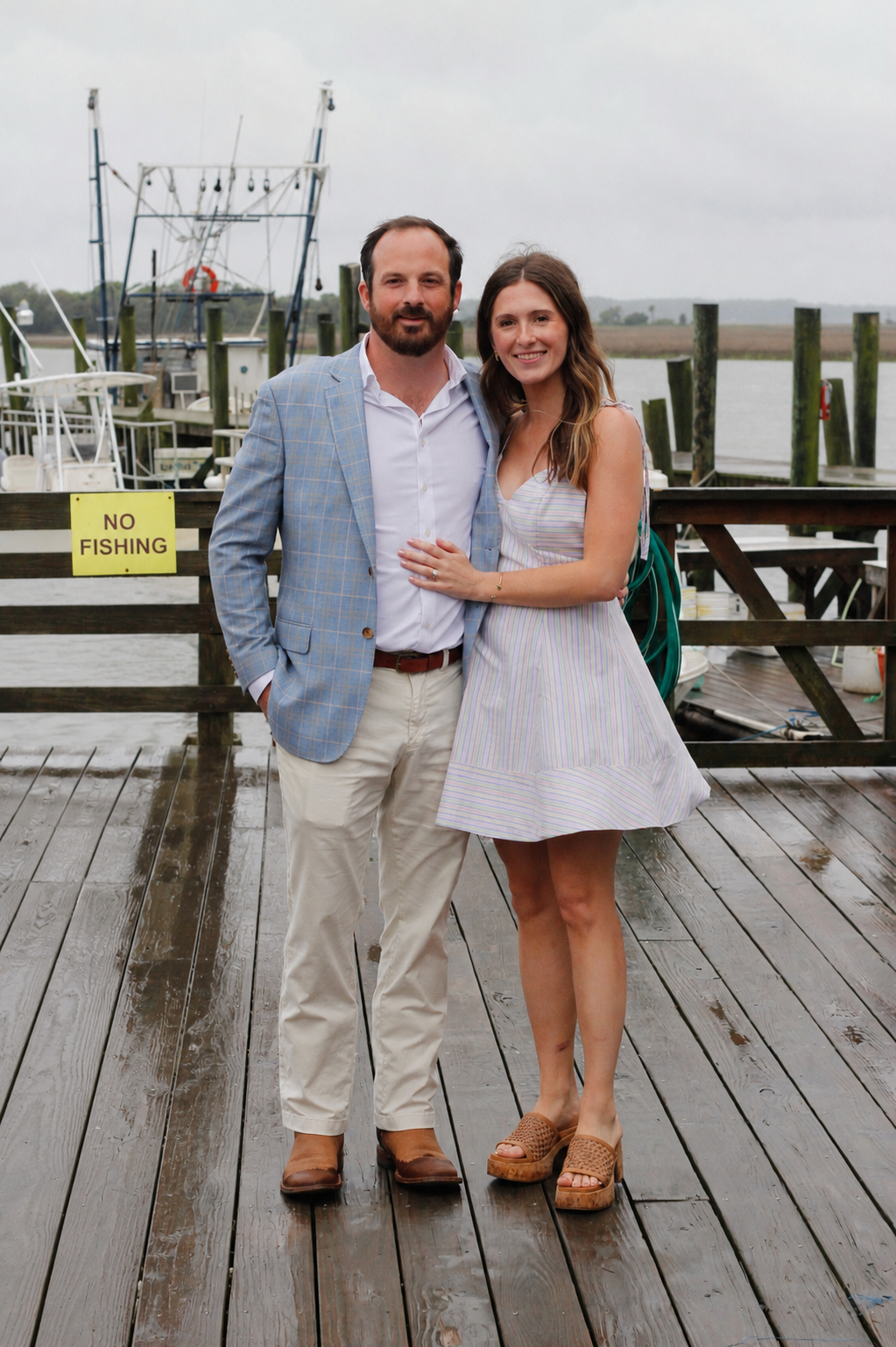 Marble & Marsh founders on a Charleston dock